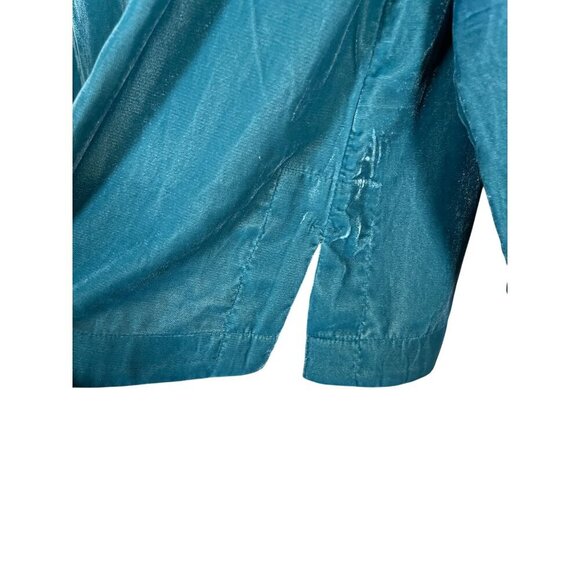 Soft Surroundings Floral Top L Blue Embroidery Tunic Boho Western Old Money Chic - Picture 5 of 12